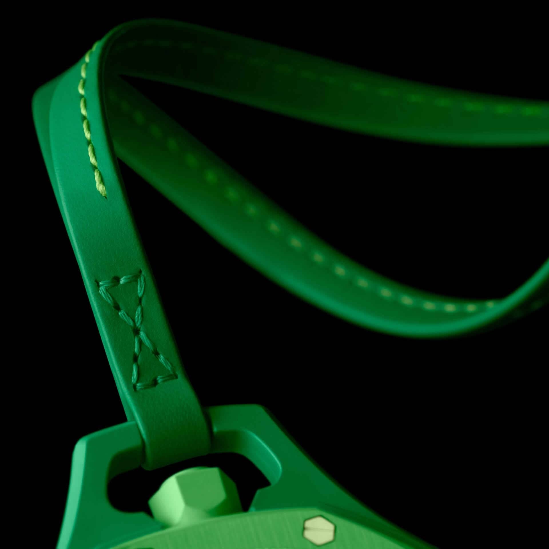 inkspireluxury green Audemars Piguet x swatch Royal Oak pocket watch with matching green strap and stitched detail