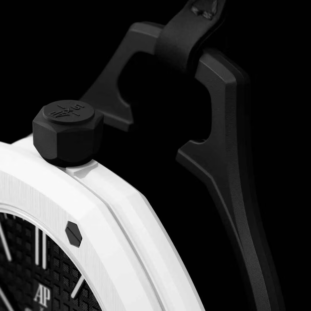 inkspireluxury mechanical pocket watch featuring a white octagonal bezel and matte black case with textured dial